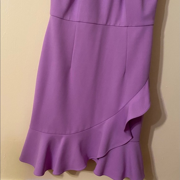 Donna Morgan Lavender Halter Ruffle Dress - Picture 9 of 12
